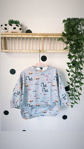 Long Sleeve Weaning Bib & Matching Bag "Gold Digger"