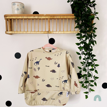 Load image into Gallery viewer, Long Sleeve Weaning Bib &amp; Matching Bag &quot;Dinomite&quot;
