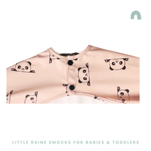 Load image into Gallery viewer, Long Sleeve Weaning Bib &amp; Matching Bag &quot;Peekaboo Panda&quot;
