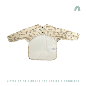 Long Sleeve Weaning Bib & Matching Bag "Pineapple of my Eye"
