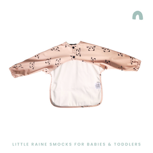Long Sleeve Weaning Bib & Matching Bag "Peekaboo Panda"
