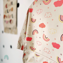 Load image into Gallery viewer, long sleeve weaning bib, coverall bib. design rainbos
