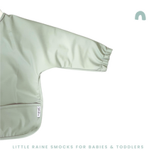 Load image into Gallery viewer, Long Sleeve Weaning Bib &amp; Matching Bag &quot;Sage Green&quot;
