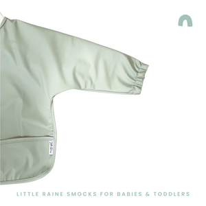Long Sleeve Weaning Bib & Matching Bag "Sage Green"