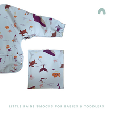 Load image into Gallery viewer, Long Sleeve Weaning Bib &amp; Matching Bag  &quot;Under The Sea&quot;
